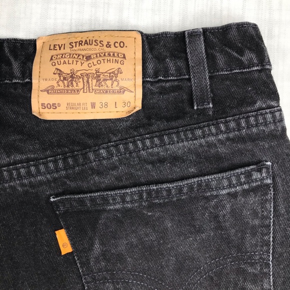 Vintage 90s Levis Mens 38x30 505 Black Jeans - Picture 2 of 15